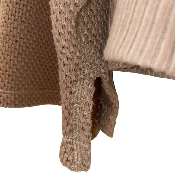 Free People We The Free She’s a Keeper Sweater Tan Pullover Size Medium - Picture 9 of 15